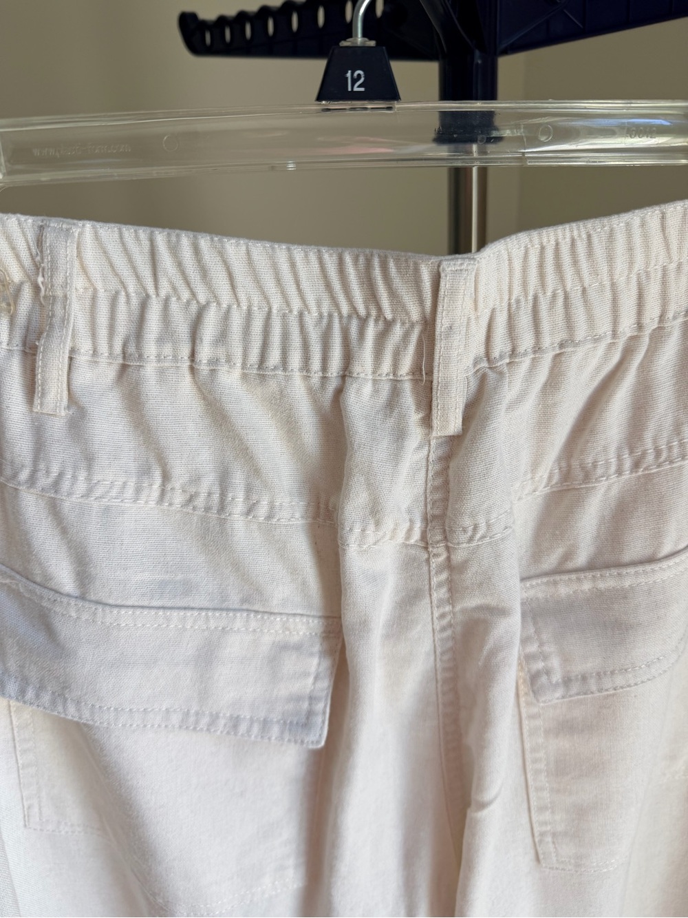 Hunter & Brown like new Cream Elastic-Waist Linen Blend Pants L - Picture 11 of 15